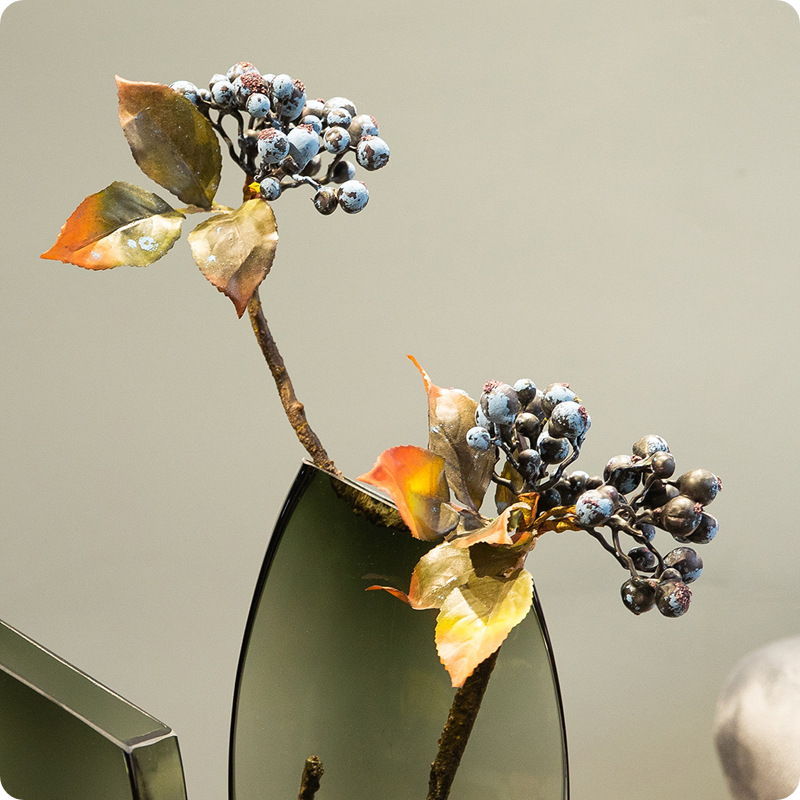 אגרטל זכוכית ירוק מרובע לפרחים ב-2 גדלים