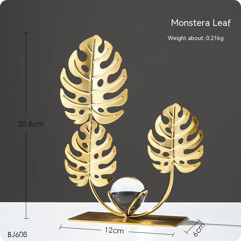 פסל עלים מוזהב CRYSTAL