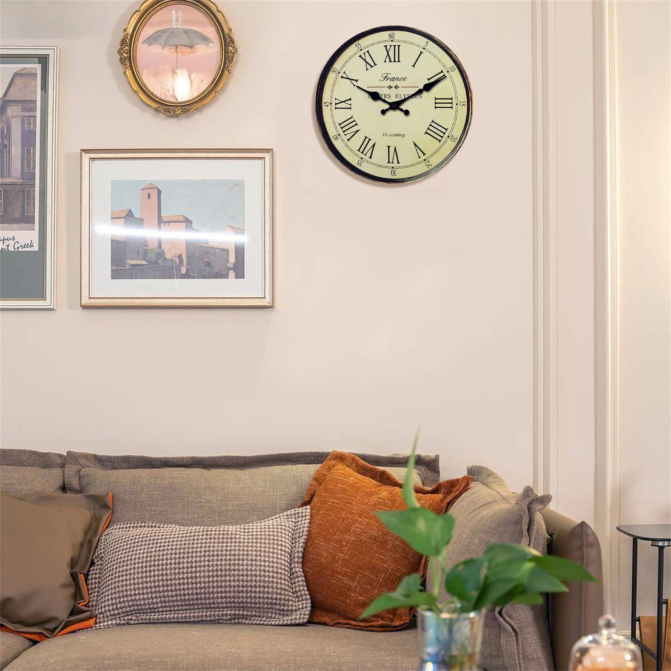 שעון קיר בעיצוב וינטג' צרפתי