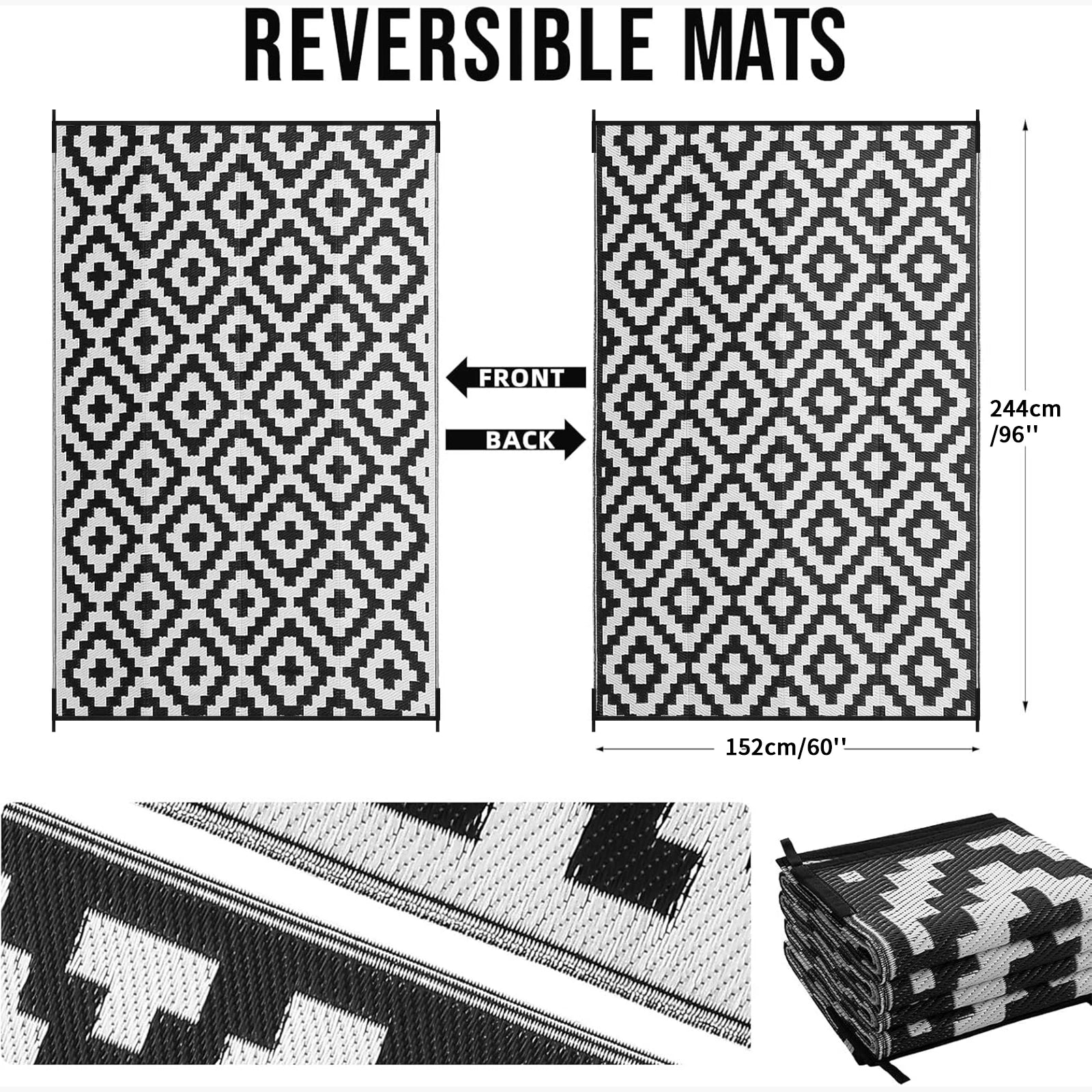 שטיח מחצלת בעיצוב בוהמי