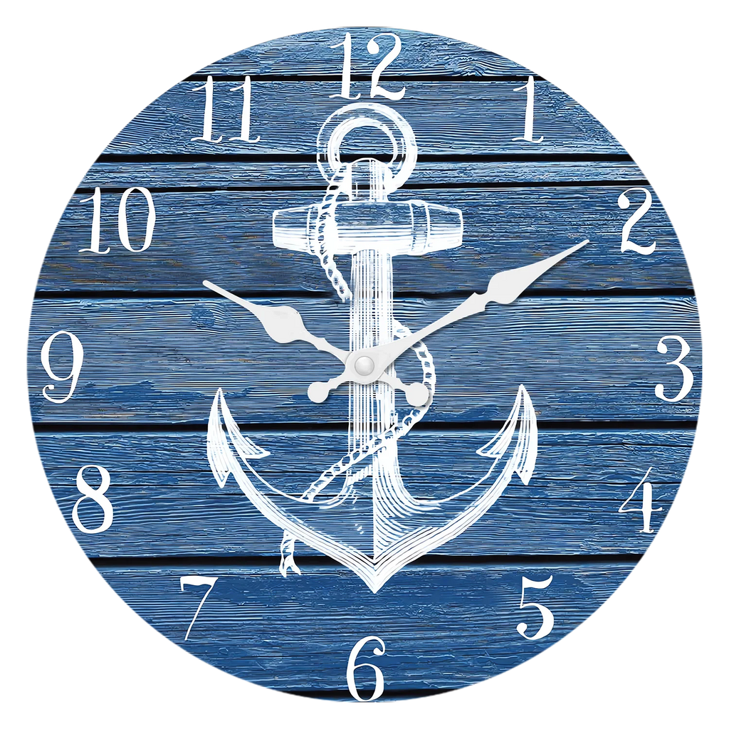 שעון קיר עץ בעיצוב ימי