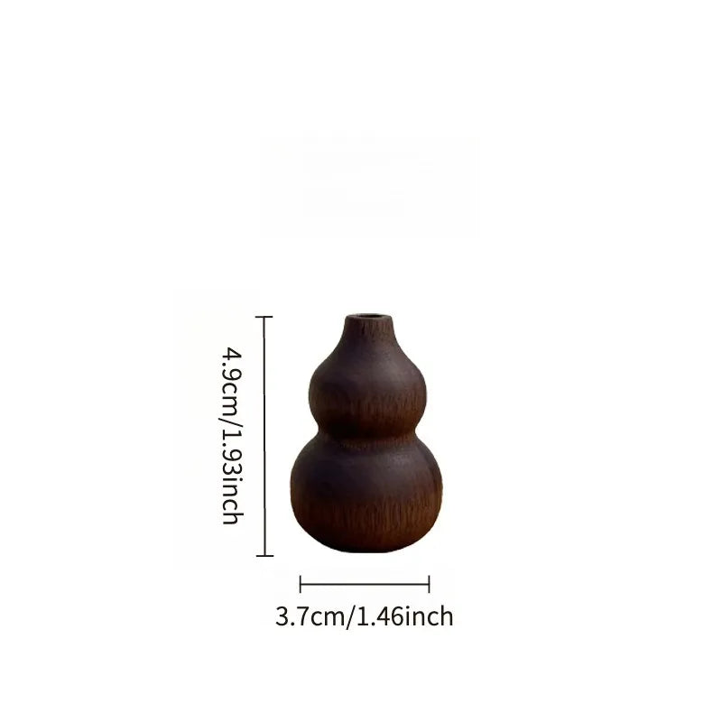 אגרטל פרחים מעץ אגוז שחור