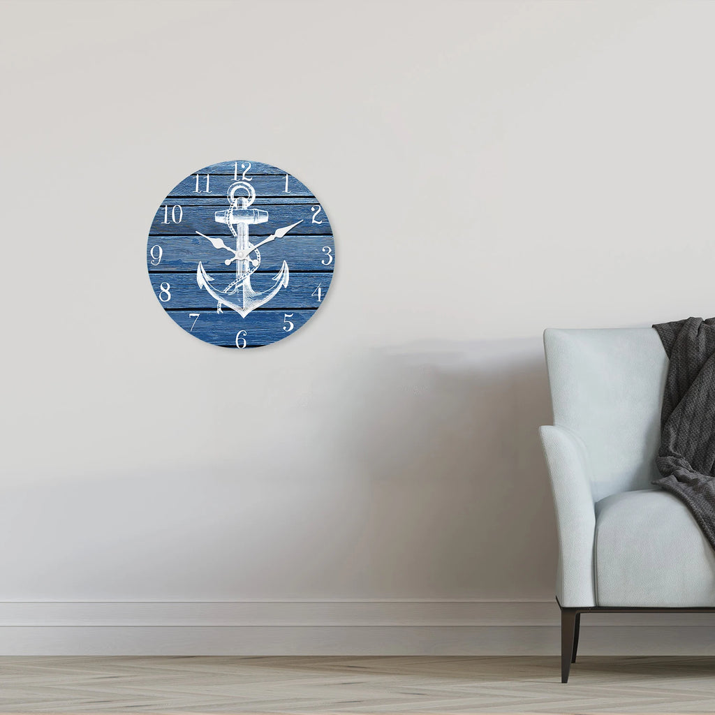 שעון קיר עץ בעיצוב ימי