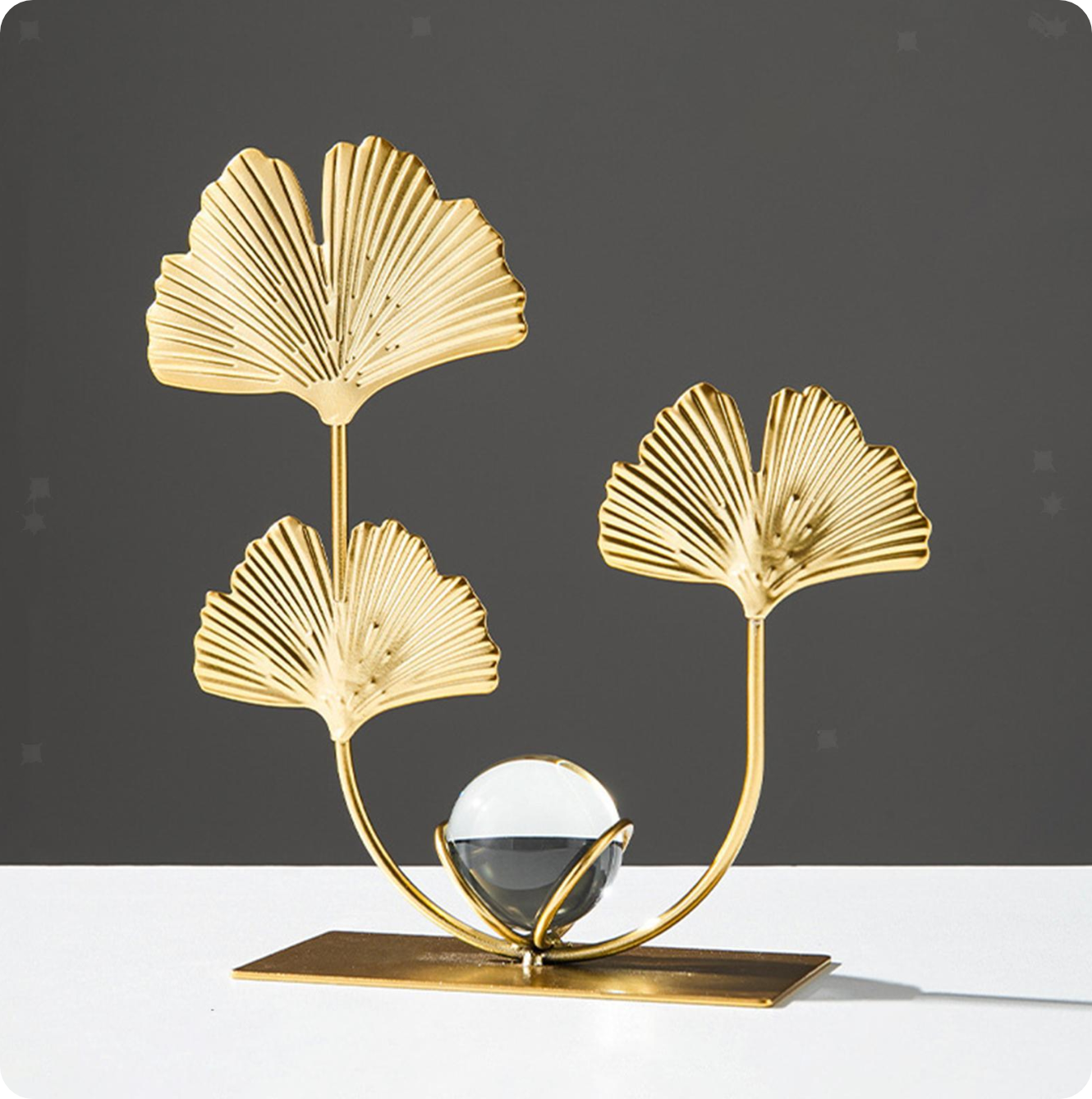 פסל עלים מוזהב CRYSTAL