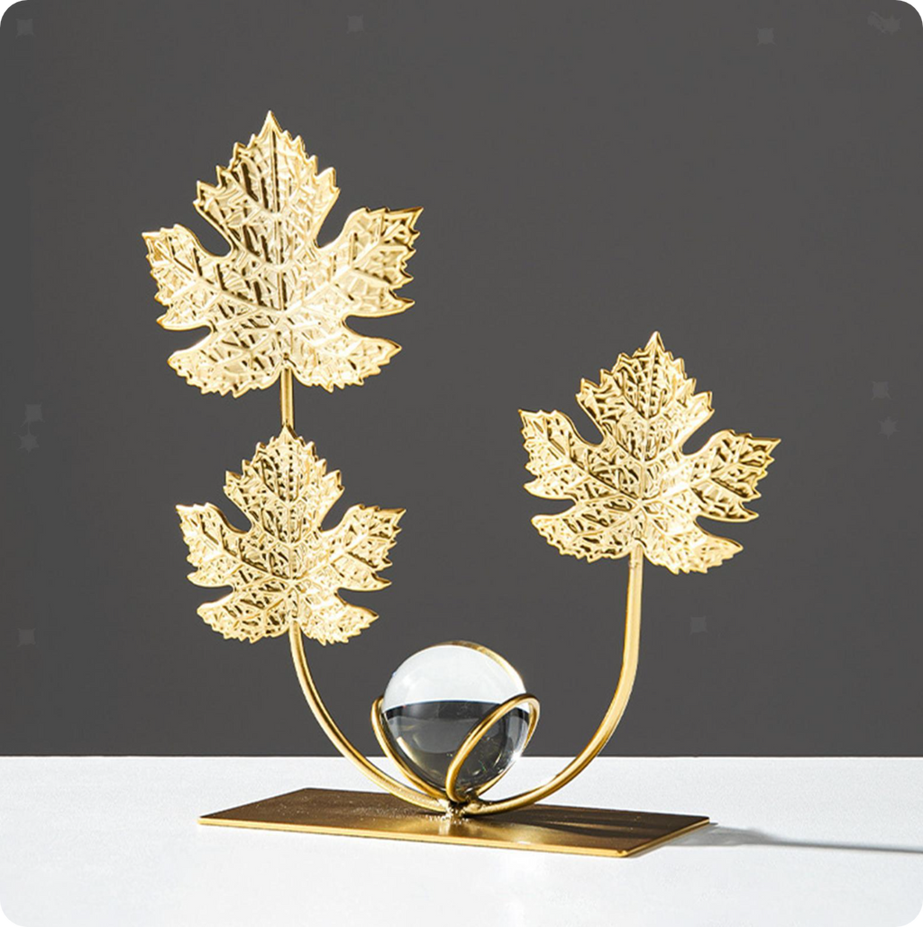 פסל עלים מוזהב CRYSTAL