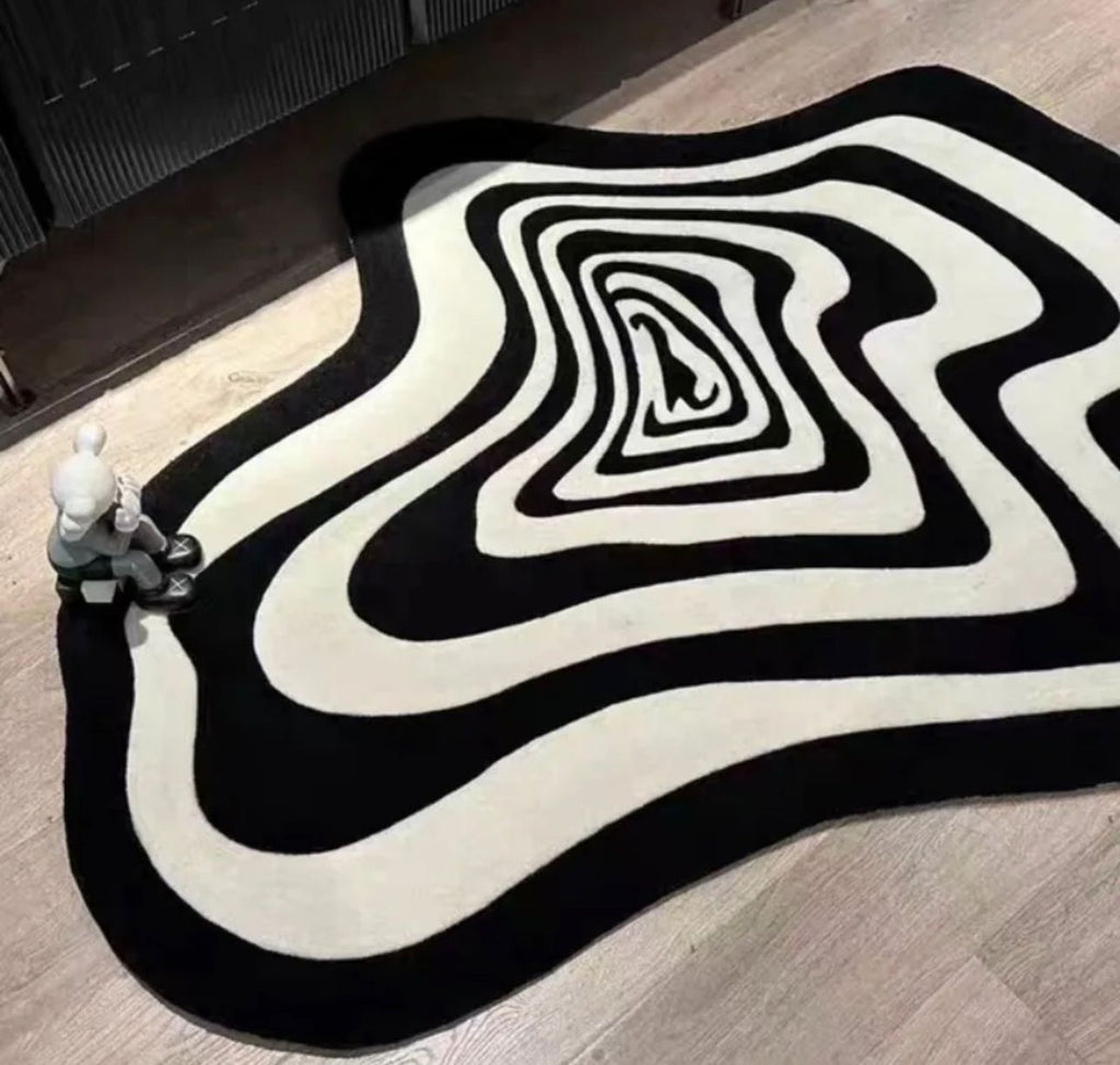 Illusion – שטיח שחור לבן אשליה