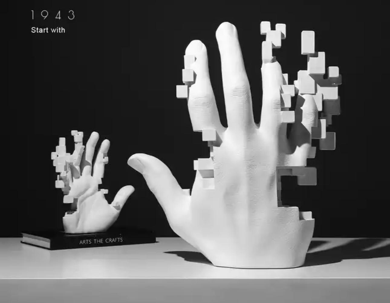 Ologram hand &#8211; פסל יד דמוי אלוגרמה